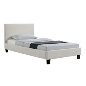 Κρεβάτι Nevil pakoworld 100x200 PU χρώμα λευκό ματ