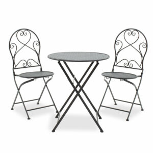 Τραπεζαρία Walen pakoworld σετ 3τεμ μέταλλο μαύρο