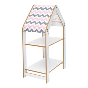 Ραφιέρα τ. Montessori Zoilen pakoworld λευκό-ροζ mdf 50x30x80εκ