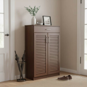 Παπουτσοθήκη-ντουλάπι SANTE pakoworld 20 ζεύγων χρώμα καρυδί 80x37x123εκ