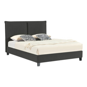 Κρεβάτι διπλό Majus pakoworld ύφασμα ανθρακί 160x200εκ