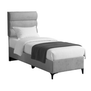 Κρεβάτι Limit pakoworld ύφασμα σε γκρι απόχρωση 90x200εκ