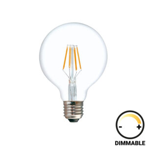 Λαμπτήρας LED G80 Bulb pakoworld dimmable 8W E27 2700K clear