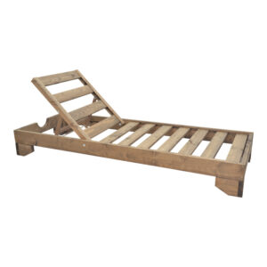 Ξαπλώστρα Fendy pakoworld ξύλο ελάτου σε καρυδί απόχρωση 71.5x200x24εκ