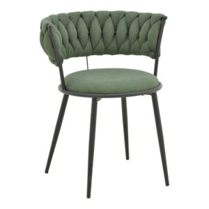 Πολυθρόνα Alkia I pakoworld ύφασμα σε χακί απόχρωση- πόδι μαύρο μέταλλο 57x58.5x72εκ