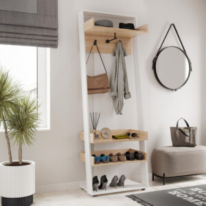 Έπιπλο εισόδου Sciove pakoworld σε λευκή-φυσική απόχρωση 70x40x200εκ