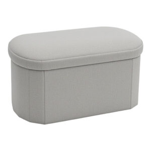 Σκαμπό-μπαούλο Otto pakoworld ύφασμα μπουκλέ σε κρεμ-ivory απόχρωση 76x38x38εκ