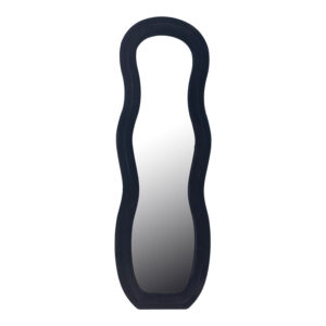 Καθρέπτης Glinde Inart βελούδο σε μαύρη απόχρωση 50x3.3x150εκ