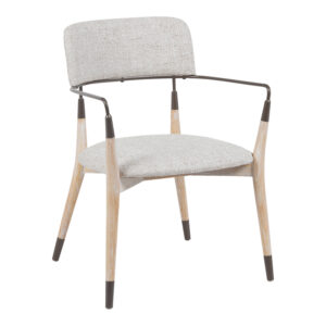 Πολυθρόνα Sentana pakoworld μέταλλο-ξύλο και ύφασμα σε μπεζ-καφέ απόχρωση 56.5x56x79εκ