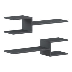 Ραφιέρα τοίχου Galler pakoworld ανθρακί 79x19.5x18εκ