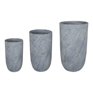 Κασπώ Anteria pakoworld σετ 3τεμ κεραμικό σε γκρι απόχρωση