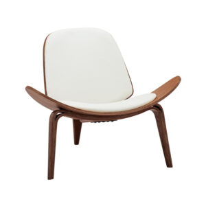 Πολυθρόνα Vilma pakoworld PU μπεζ- plywood καρυδί 90x76.5x74.5εκ