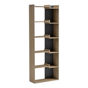 Βιβλιοθήκη Corpus pakoworld sonoma - ανθρακί 61x22x162εκ