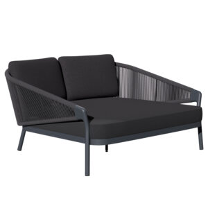 DAYBED ΣΕΙΡΑ XANTION ΗM6474.01 ΣΚΟΥΡΟ ΓΚΡΙ ΑΛΟΥΜΙΝΙΟ-ΣΧΟΙΝΙ-OLEFIN 157x147x88Υεκ