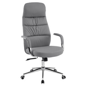 ΚΑΡΕΚΛΑ ΓΡΑΦΕΙΟΥ TEETER HM18355.10 ΓΚΡΙ PU ΔΕΡΜΑ--ΒΑΣΗ ΧΡΩΜΙΟΥ 67x66x121Υεκ