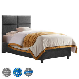 ΚΡΕΒΑΤΙ MILO ΑΠΟ ΓΚΡΙ ΥΦΑΣΜΑ HM652.01 ΓΙΑ ΣΤΡΩΜΑ 90x200 εκ.