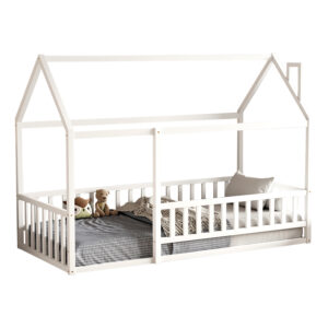 ΚΡΕΒΑΤΙ ΠΑΙΔΙΚΟ ΜΕ ΚΑΓΚΕΛΟ HOUSER HM706.03 τ.MONTESSORI ΞΥΛΟ ΠΕΥΚΟ ΛΕΥΚΟ-190x90εκ
