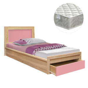 ΚΡΕΒΑΤΙ ΠΑΙΔΙΚΟ ΜΕ ΣΥΡΤΑΡΙ PLAYROOM HM21326.01 ΜΕΛΑΜΙΝΗ SONAMA/ΡΟΖ--ΜΕ ΣΤΡΩΜΑ 90x190εκ