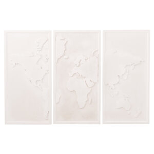 ΠΙΝΑΚΑΣ 3-ΠΤΥΧΟΣ WORLD MAP SANTORINI HM4504 MDF ΣΕ ΥΠΟΛΕΥΚΟ ΧΡΩΜΑ 180x4(πάχος)x120Υεκ.