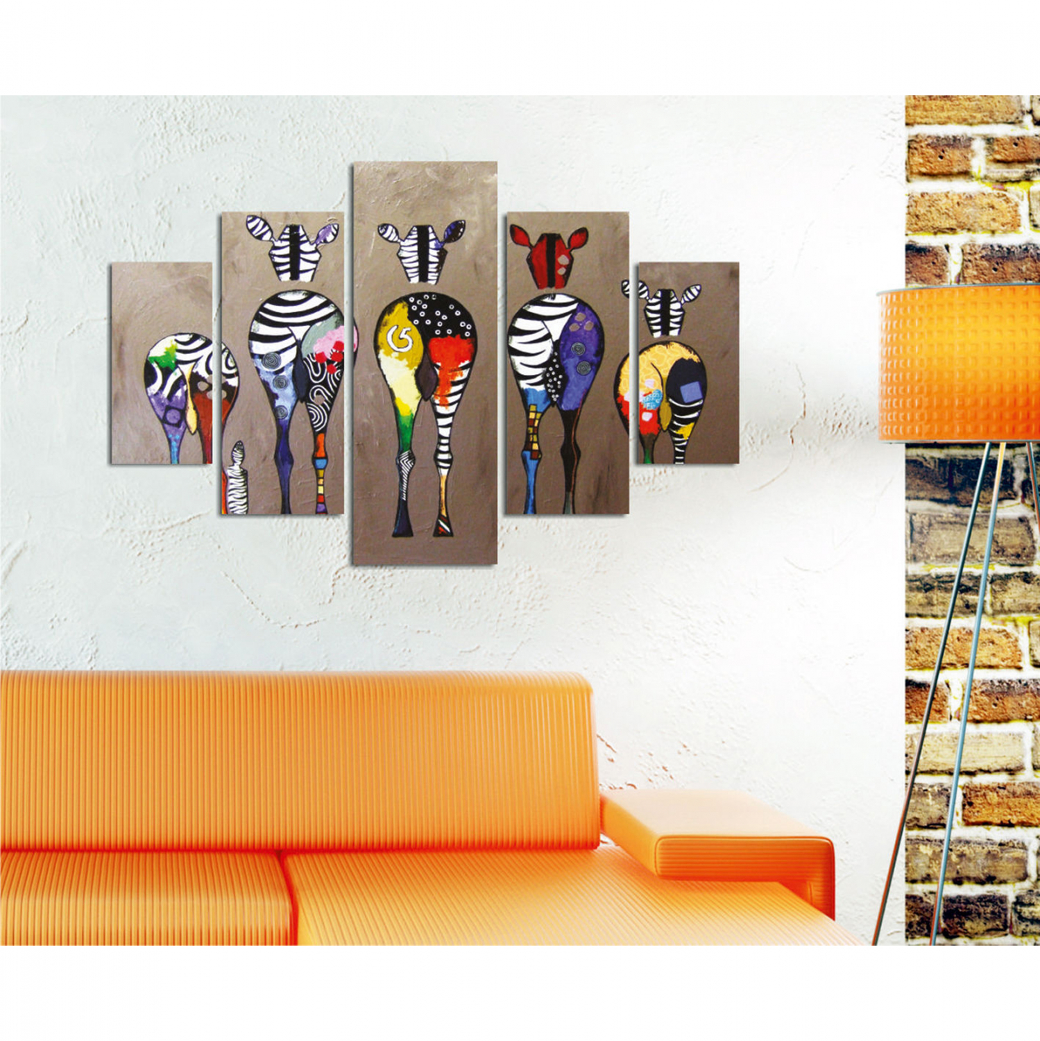 pinakas-pentaptycho-mdf-colorful-zebras-2