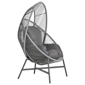ΠΟΛΥΘΡΟΝΑ-ΦΩΛΙΑ RULER HM6506.01 ΓΚΡΙ ΜΕΤΑΛΛΟ-P.E.RATTAN-ΜΑΞΙΛΑΡΙΑ 90x85x154Υεκ