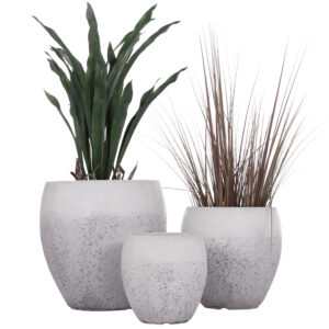 ΣΕΤ 3ΤΜΧ ΓΛΑΣΤΡΕΣ ΣΕΙΡΑ GARDENER HM4718 FIBERCLAY ΛΕΥΚΟ Φ55x54Υεκ