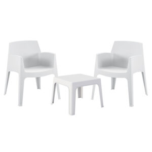 ΣΕΤ 3ΤΜΧ ΠΟΛΥΠΡΟΠΥΛΕΝΙΟΥ SLEEK HM21267.01 ΤΡΑΠΕΖΑΚΙ & 2 ΠΟΛΥΘΡΟΝΕΣ-ΛΕΥΚΟ