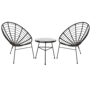 ΣΕΤ ΕΞΩΤΕΡΙΚΟΥ ΧΩΡΟΥ 3ΤΜΧ ALLEGRA HM21047.12 ΜΑΥΡΟ ΣΥΝΘ.RATTAN & ΜΕΤΑΛΛΟ
