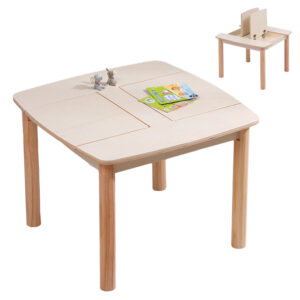 ΤΡΑΠΕΖΑΚΙ ΠΑΙΔΙΚΟ ΜΕ ΑΠΟΘ.ΧΩΡΟΥΣ RICKI HM18339.01 MDF & ΣΥΜΗΔΑ ΣΕ ΦΥΣΙΚΟ 65x65x47Υεκ