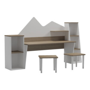 Παιδικό γραφείο με σκαμπο Dualto sonoma-λευκό 180x30x93.6εκ