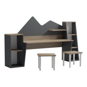 Παιδικό γραφείο με σκαμπο Dualto sonoma-ανθρακί 180x30x93.6εκ
