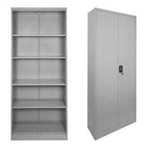 Μεταλλική ντουλάπα Ugren σε ανοιχτό γκρι 70x40x180εκ