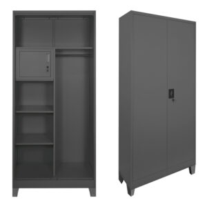 Μεταλλική ντουλάπα Zogi με χώρισμα ανθρακί 90x45x190εκ