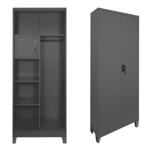 Μεταλλική ντουλάπα Zogi με χώρισμα ανθρακί 70x40x190εκ