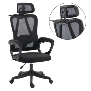ΚΑΡΕΚΛΑ ΓΡΑΦΕΙΟΥ FRANTIC HM1224.01 ΜΑΥΡO MESH & ΠΟΛΥΠΡΟΠΥΛΕΝΙΟ 60x60x134Υεκ