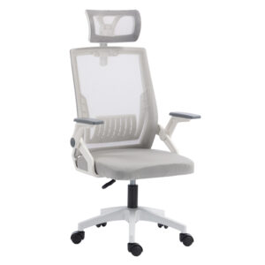 ΚΑΡΕΚΛΑ ΓΡΑΦΕΙΟΥ MATRON HM1226.02 ΛΕΥΚΟ PP--ΑΝΟΙΧΤΟ ΓΚΡΙ MESH 47x47x128Υεκ