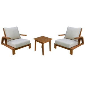 LOUNGE ΣΕΤ MIREX HM10893 ΤΡΑΠΕΖΑΚΙ & 2 ΠΟΛΥΘΡΟΝΕΣ--ΞΥΛΟ ΑΚΑΚΙΑΣ--ΕΚΡΟΥ ΜΑΞΙΛΑΡΙΑ