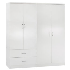 ΝΤΟΥΛΑΠΑ 4-ΦΥΛΛΗ ΜΕ 2 ΣΥΡΤΑΡΙΑ JENNA HM11351.05 ΜΕΛΑΜΙΝΗ ΣΕ ΛΕΥΚΟ 160x43x181Υ