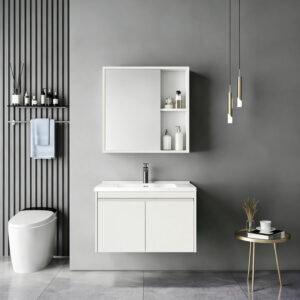 Πάγκος με νιπτήρα και καθρέπτη Sinkea pakoworld λευκό