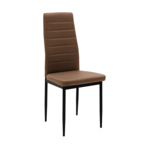 Καρέκλα Parker  cappuccino PU με μεταλλικό μαύρο πόδι 41x48x96εκ
